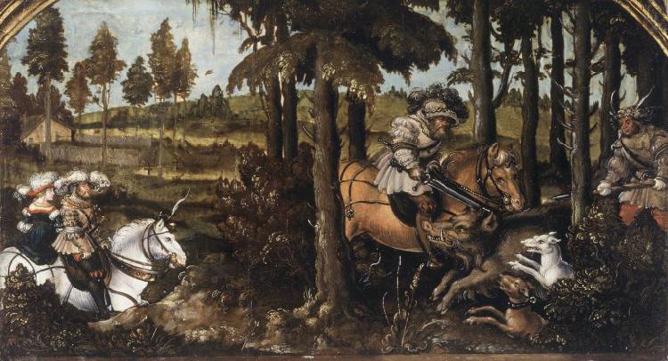 unknow artist The Boar Hunt France oil painting art